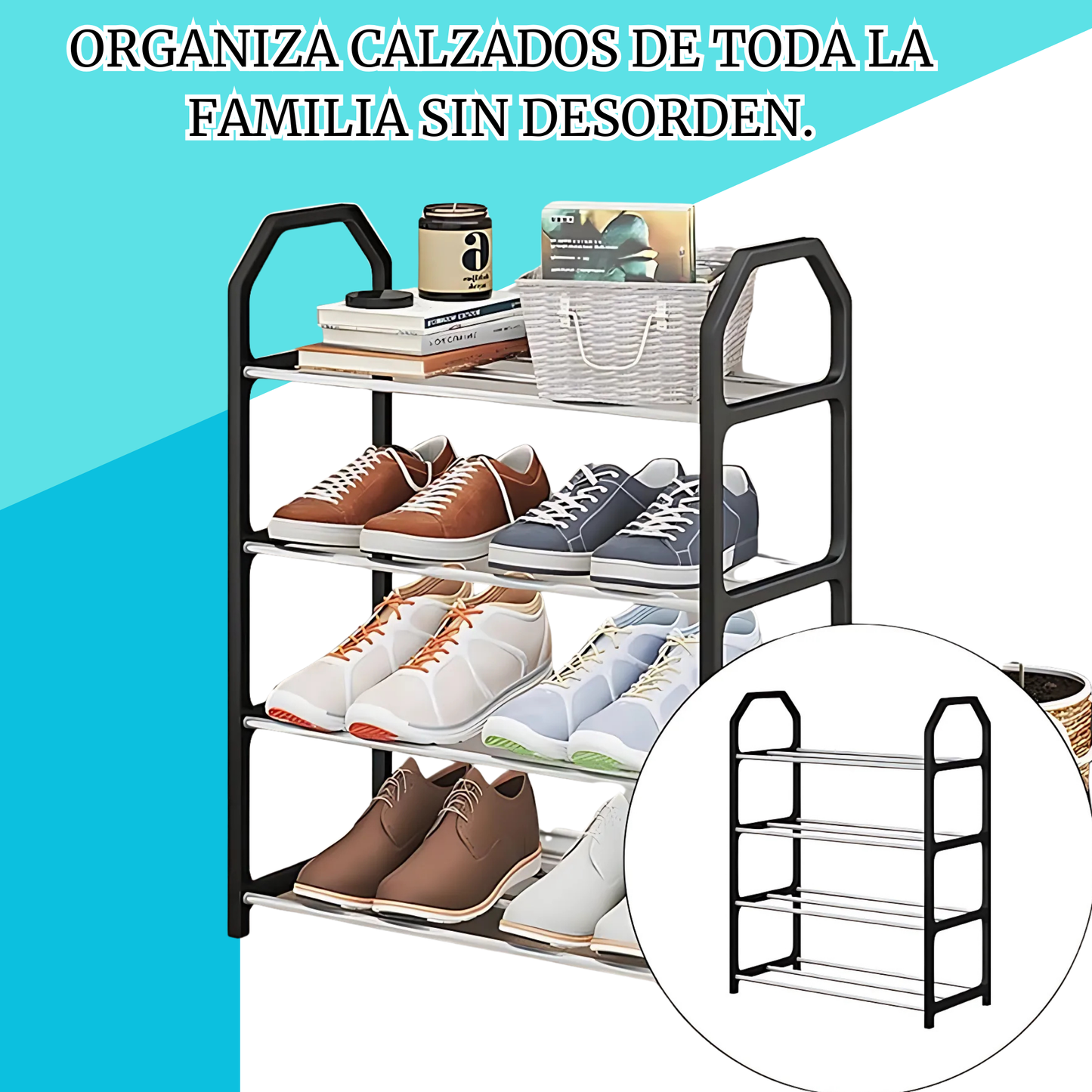 Zapatera de 4 Niveles.